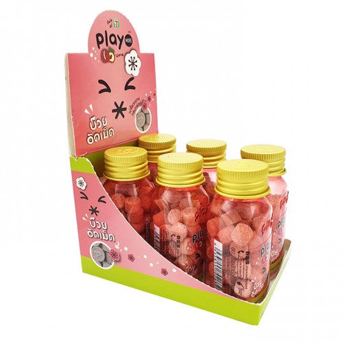 Kẹo ngậm mặn ngọt Play More vị xí muội thái lan dạng hủ 22g