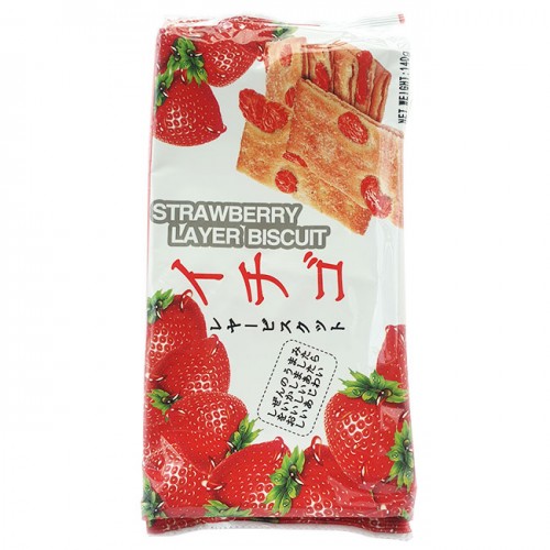 Bánh quy nhật vị dâu Strawberry Layer Biscuit 140g Bánh quy nhật vị dâu Strawberry Layer Biscuit 140g