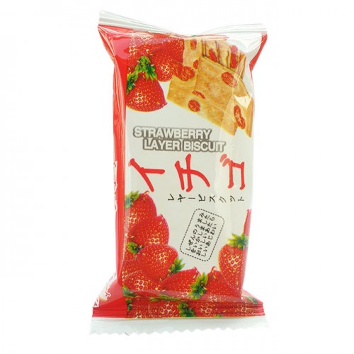 Bánh quy nhật vị dâu Strawberry Layer Biscuit 140g Bánh quy nhật vị dâu Strawberry Layer Biscuit 140g
