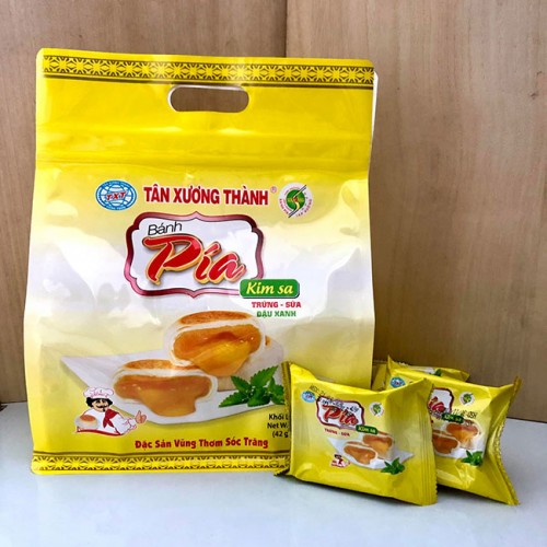 Bánh pía kim sa trứng sữa đậu xanh Tân Xương Thành 504g
