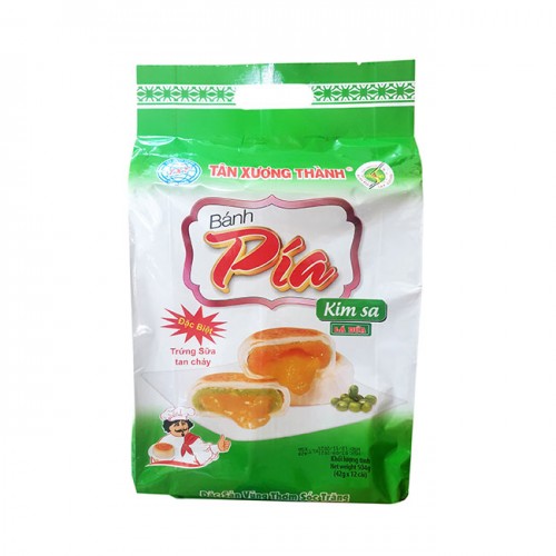 Bánh pía kim sa trứng sữa LÁ DỨA Tân Xương Thành 504g