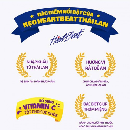 Kẹo thơm muối HartBeat thái lan 120g Kẹo thơm muối HartBeat thái lan 120g