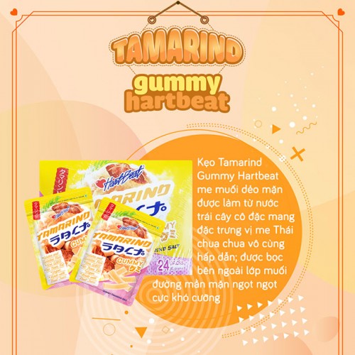 Kẹo dẻo Tamarind Gummy Hartbeat vị me muối 40g