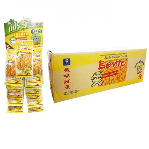 Khô mực Bento thái lan dạng 6g x 1dây vị cay ngọt ít - Màu vàng